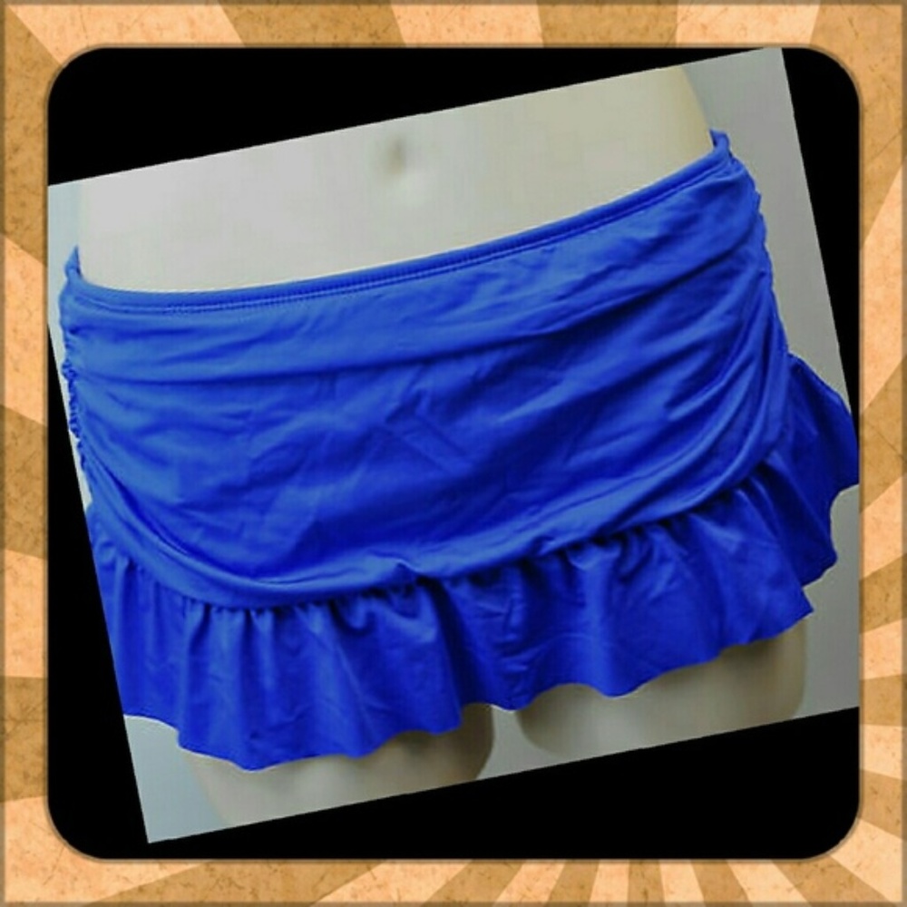 Apt. 9 Royal Blue Ruffle Swim Skirt NWT